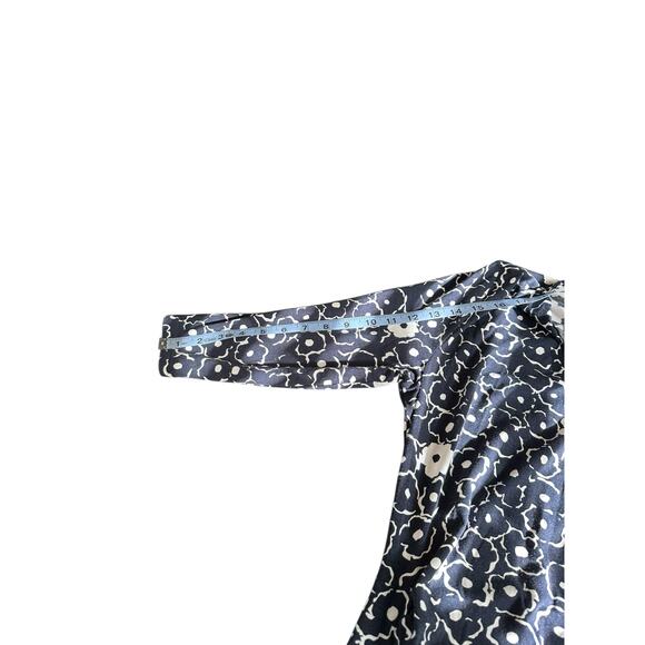 Pendleton Blue White Floral Stretch Office Work Career Sheath Dress Size Large - Picture 10 of 11